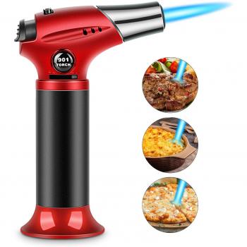 WOSTOO Culinary Torch, Professional Cooking Lighter with Safety Lock Adjustable Flame Refillable Mini Blow Torch for Crafts Cooking BBQ