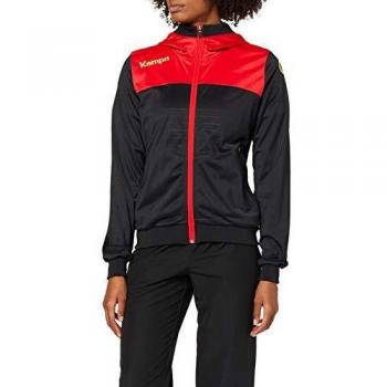 Feminine Hooded Jacket: Kempa Emotion 2.0 – Black / Red / Yellow (Size 2XL)
