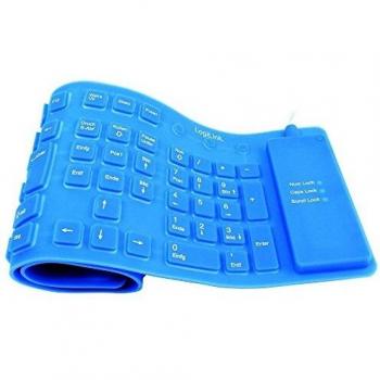 Tastatur Flexibel Wasserfest USB + PS/2, blau