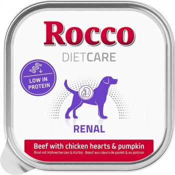 Rocco Diet Care Renal Manzo con Cuori di Pollo & Zucca 150 g umido cane – Pacchetto 10x150 g