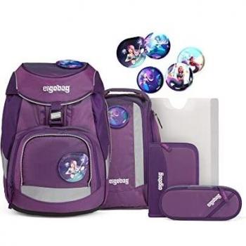 Schultaschenset schimmernd lila ergobag pack MeereszauBär Shiny Edition
