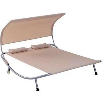 Bain de soleil 2 places en polyester couleur sable