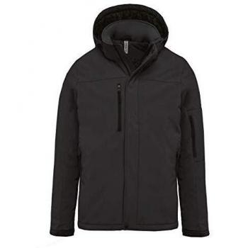 Grau Softshell Parka mit Kapuze