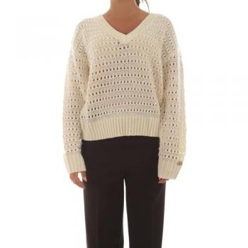 Maglia Twinset con paillettes, Bianco Neve, Taglia L