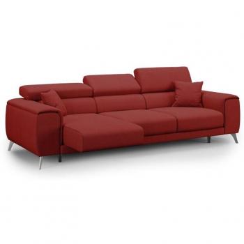 Sofá Antimanchas Fusion 260 cm Rojo con Asientos Deslizantes