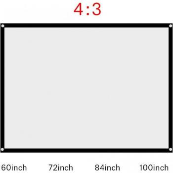 Foldable White Projection Screen for Home Theater