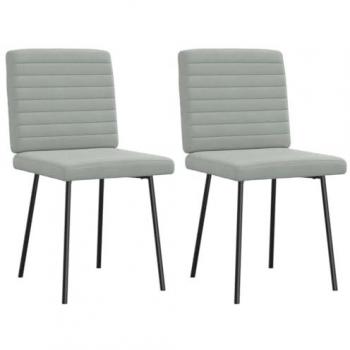 Sillas elegantes de comedor 2 unidades en terciopelo gris claro