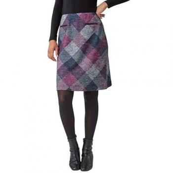 Stretchy Check Print Pocket A-Line Skirt – Pink