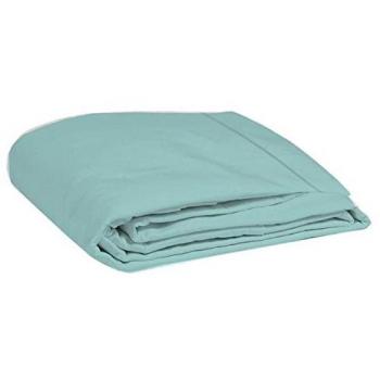 Drap Plat 240x300 cm en percale de coton couleur BLEU CELADON