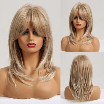 Peluca Natural EASIHAIR con Flequillos y Ondas