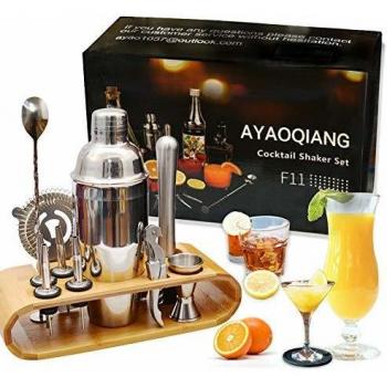 CocktailElite 750ML Stainless Bar Tool Kit with Stand