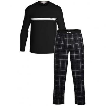 BOSS Urban Pyjama Set mit Label-Print, Größe L, Dunkelblau