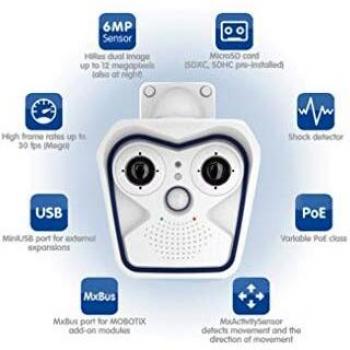 Mobotix Mx-M16B Telecamera di sicurezza IP Interno ed Esterno Bianco 3072 x 2048 Pixel