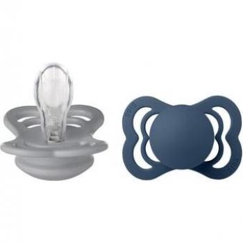 Ciuccio BIBS in silicone Cloud e Steel Blue 0-6 mesi