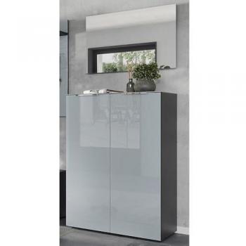 Lomadox Garderoben-Set GENEVA-01, 2-teilig, Schuhschrank und Spiegel, graphit grau