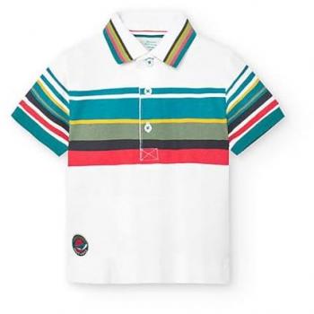 Boboli Kinder Polo-T-Shirt mit Streifen in Natur