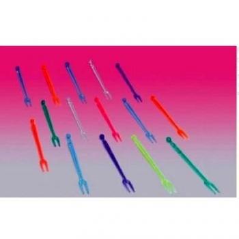 FORCHETTINE COLORATE A 2 PUNTE PER PATATINE 8.5 CM