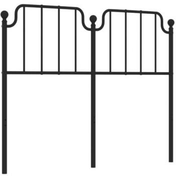 Tête de Cadre de Lit Métal Noir 120 cm