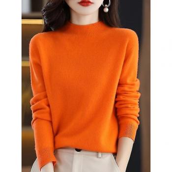 Pull long cachemire orange – modèle Chine L