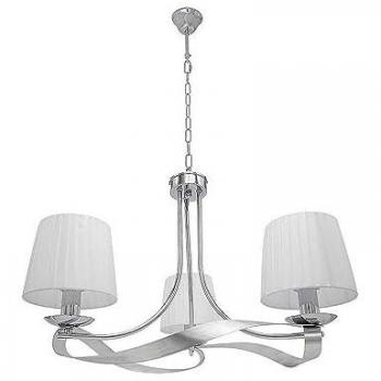 Baeza Lampada Cromo 3xE14 con Paralume Bianco 52x52 cm