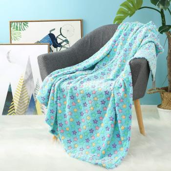 I-baby Plaid Enfant Flanelle Confort Étoile Bleue
