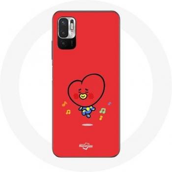 Xiaomi Poco M3 Pro Handyhülle BTS Bangtan Boys BT21 Motiv Rot im Hintergrund