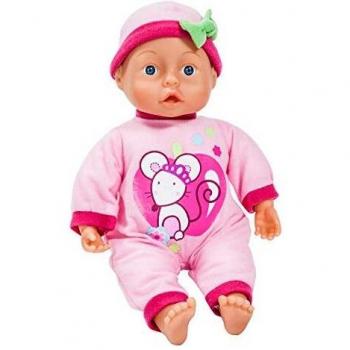 Muñeca bebé 38 cm, Las Primeras Palabras, con chupete y botellín