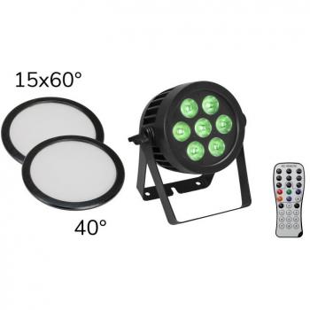 EUROLITE Set LED IP PAR 7x9W SCL Spot mit Diffusorscheiben