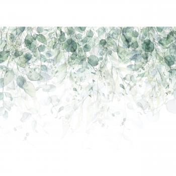 Trompe-l'œil Floral Intissé Vert Pastels