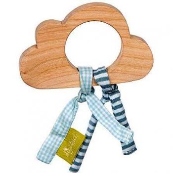 Hochet Bébé en Bois et Coton Bio Sigikid® Nuage 11 cm