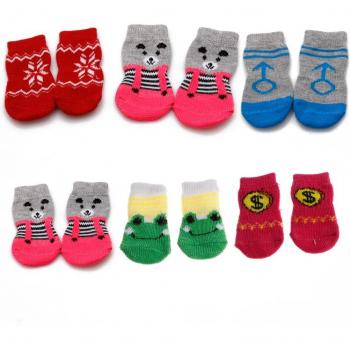 4 Pcs Indoor Puppy Socks