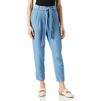 VERO MODA Pantalon Femme Taille Haute en Denim Ciel