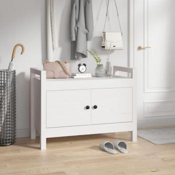 Solid Wood Pine Hall Bench White 80x40x60 cm vidaXL