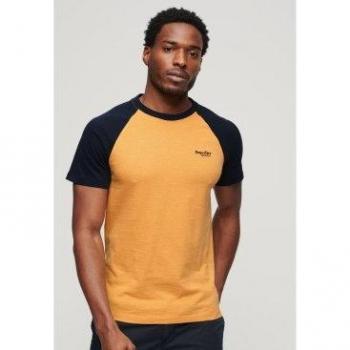 Superdry Essential Logo Baseball T-shirt Short Sleeve Ochre Yellow Marl / Eclipse Navy Size S