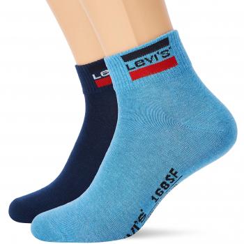 Levi's Calcetines para Hombre 168sf Mid Cut Sprtswr Logo 2p, Azul