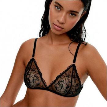 Bralette semitransparente triangular Black Limba