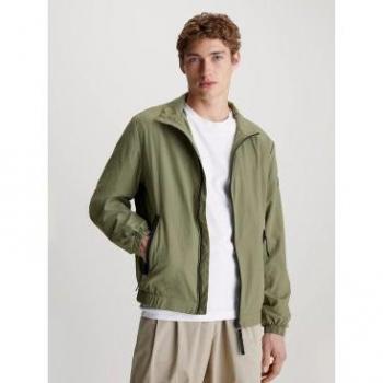 Chaqueta de Hombre Calvin Klein en Nailon Reciclado Verde Arrugado