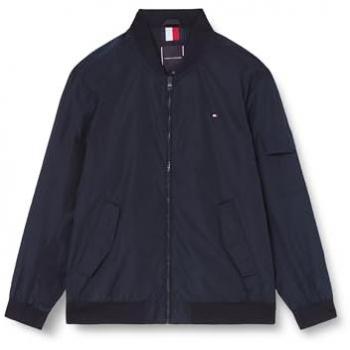 Outdoorjacke TOMMY HILFIGER BIG & TALL BT-RECYCLED BOMBER-B Gr. XXL, blau (desert sky), Herren, Web, Obermaterial: 100% Polyester, Jacken, Große Größen mit Logopatch