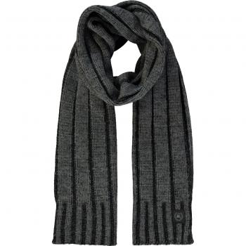 LERROS Modenschal für Herren: Breite Strickstreifen – Grau (Dark Graphite)
