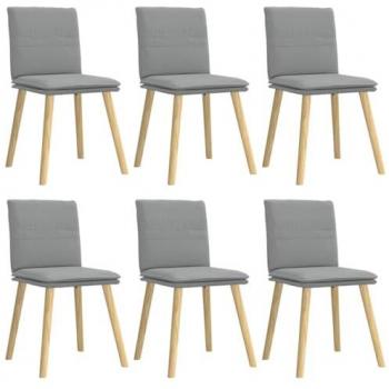 Sillas de Comedor 6 Unidades en Color Gris Suave