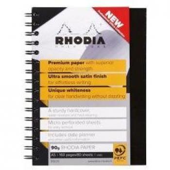 Rhodia Black A5 Wirebound Business Book Pack of 3 119233C GH15281