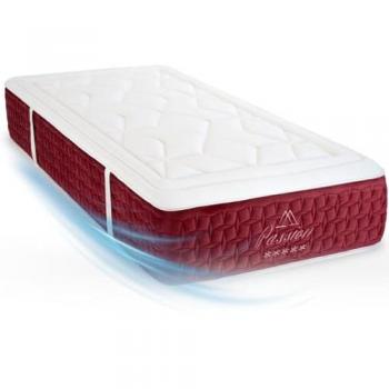 Matelas Accueil Comfort 90x190 cm – Épaisseur 32 cm, ressorts encasés, mémoire de forme
