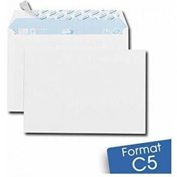 Enveloppes blanches C5 auto-adhésives 50 pièces