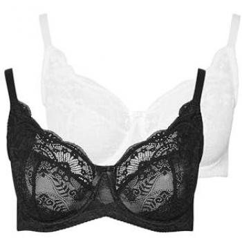 Black Swirl Lace Bra Duo – Size 40B, Women’s Edition