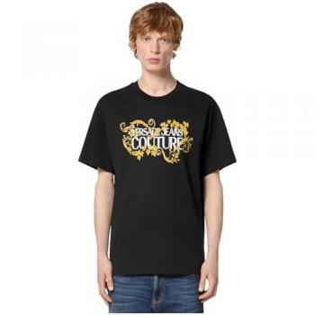 T-shirt Baroque Versace Jeans Couture in cotone Nero Taglia M