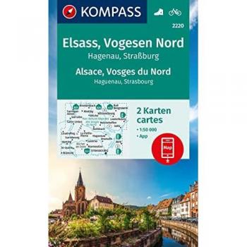 Kompass Wanderkarten-Set 2220 Elsass, Vogesen Nord, Hagenau, Straßburg / Alsace, Vosges Du Nord, Haguenau, Strasbourg (2 Karten) 1:50.000: Inklusive Karte Zur Offline Verwendung In Der Kompass-App