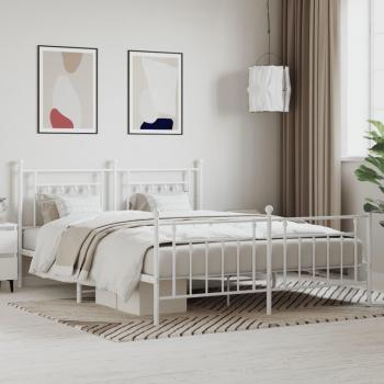 Día y Noche Estructura cama sin colchón con estribo metal blanco 160x200 cm