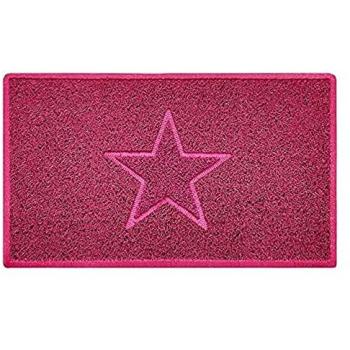 Nicoman Pink Star Embossed Door Mat – 45 cm by 75 cm