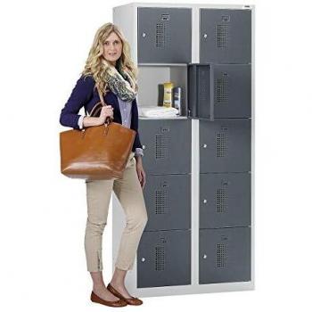 Vestiaire 10 tiroirs gris clair gris basalte