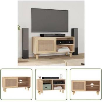 Meuble TV Chic en Rotin Naturel